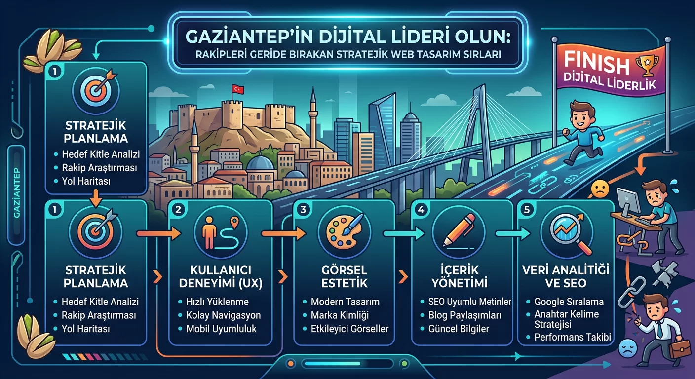 Gaziantep’in Dijital Lideri Olun: Rakipleri Geride Bırakan Stratejik Web Tasarım Sırları