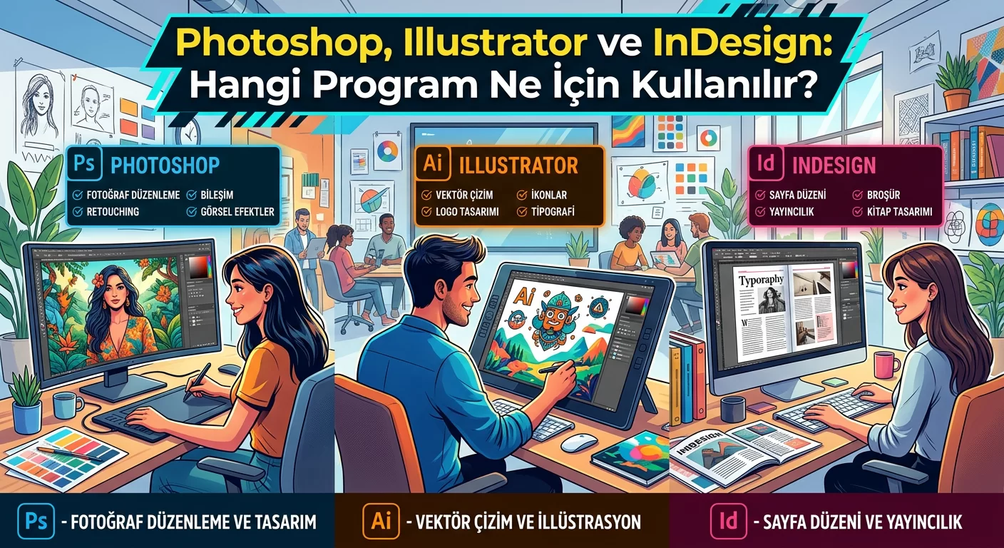 Photoshop, Illustrator ve InDesign: Hangi Program Ne İçin Kullanılır?