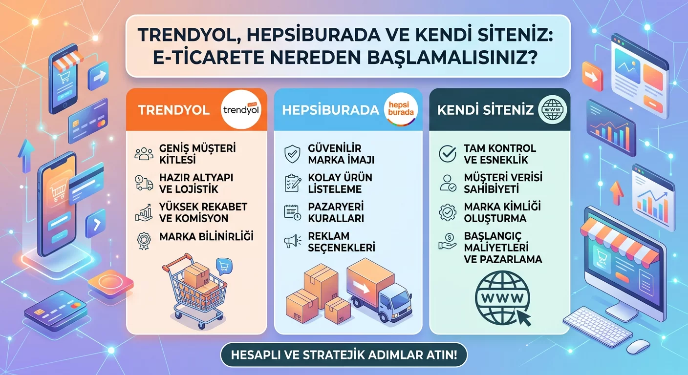 Trendyol, Hepsiburada ve Kendi Siteniz: E-Ticarete Nereden Başlamalısınız?