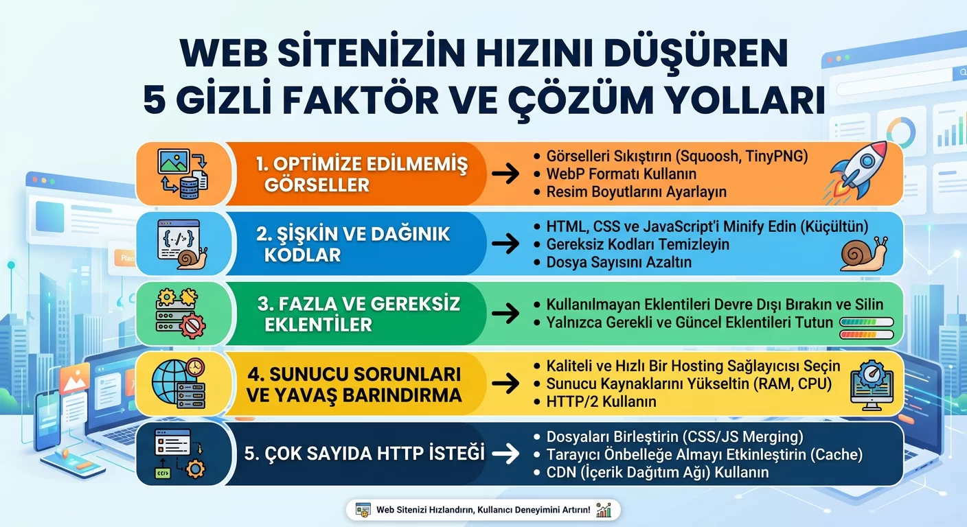 Web Sitenizin Hızını Düşüren 5 Gizli Faktör ve Çözüm Yolları
