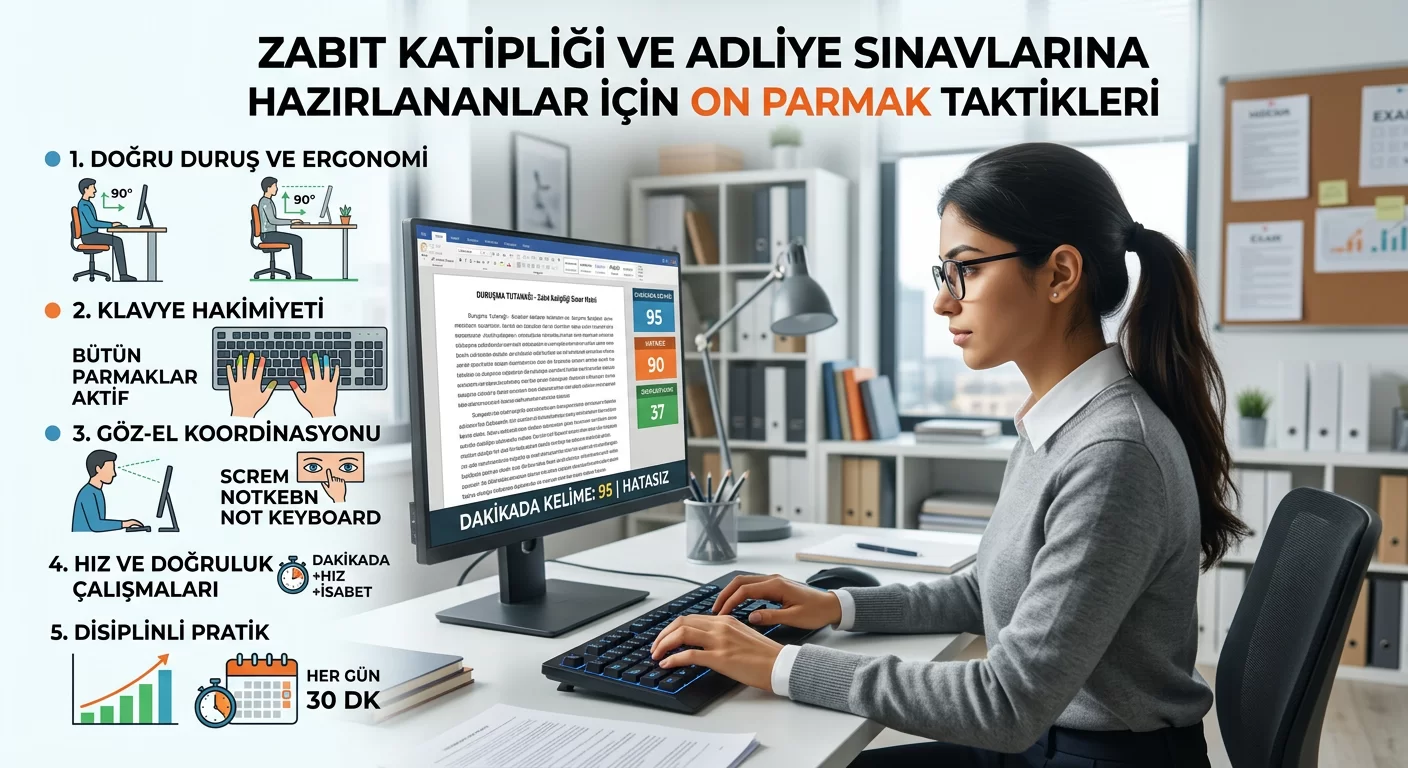 Zabıt Katipliği ve Adliye Sınavlarına Hazırlananlar İçin On Parmak Taktikleri