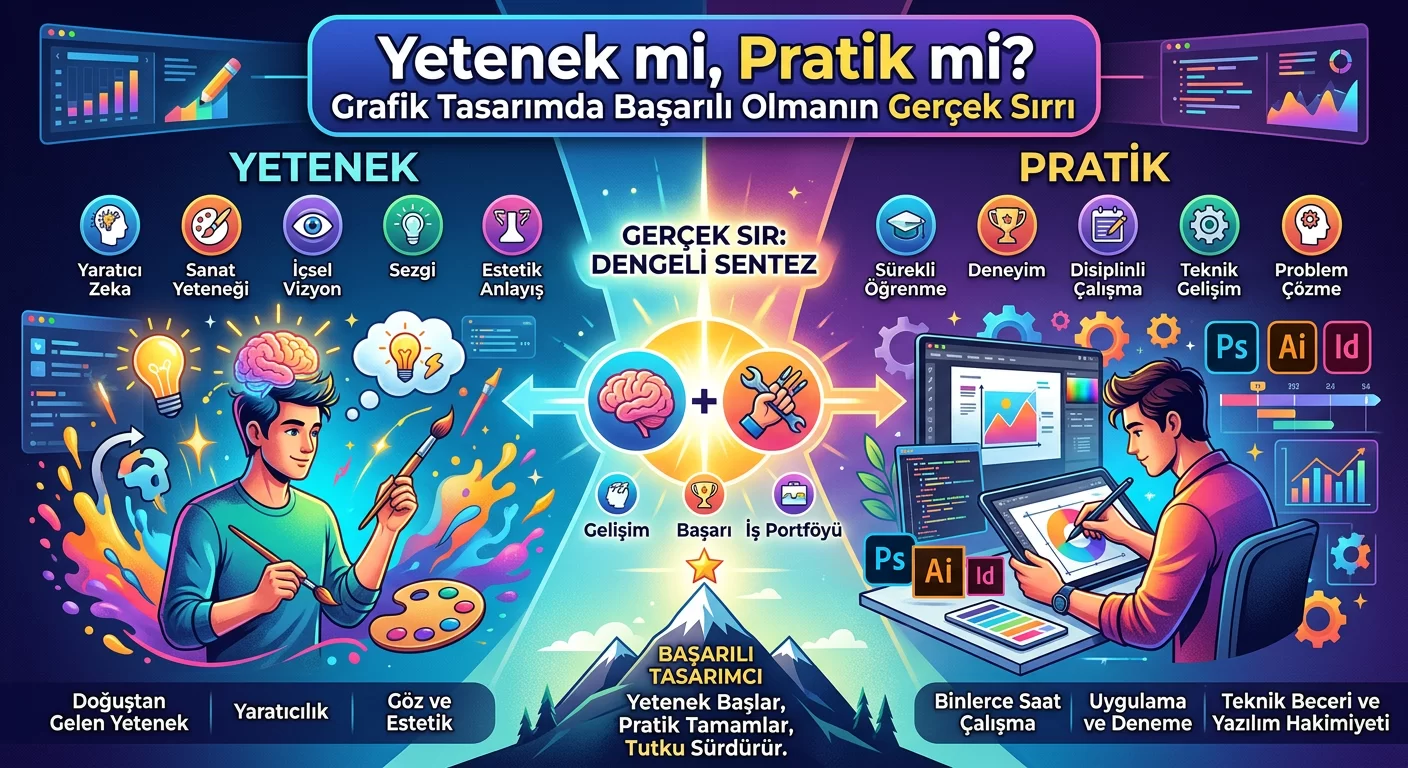 Yetenek mi, Pratik mi? Grafik Tasarımda Başarılı Olmanın Gerçek Sırrı