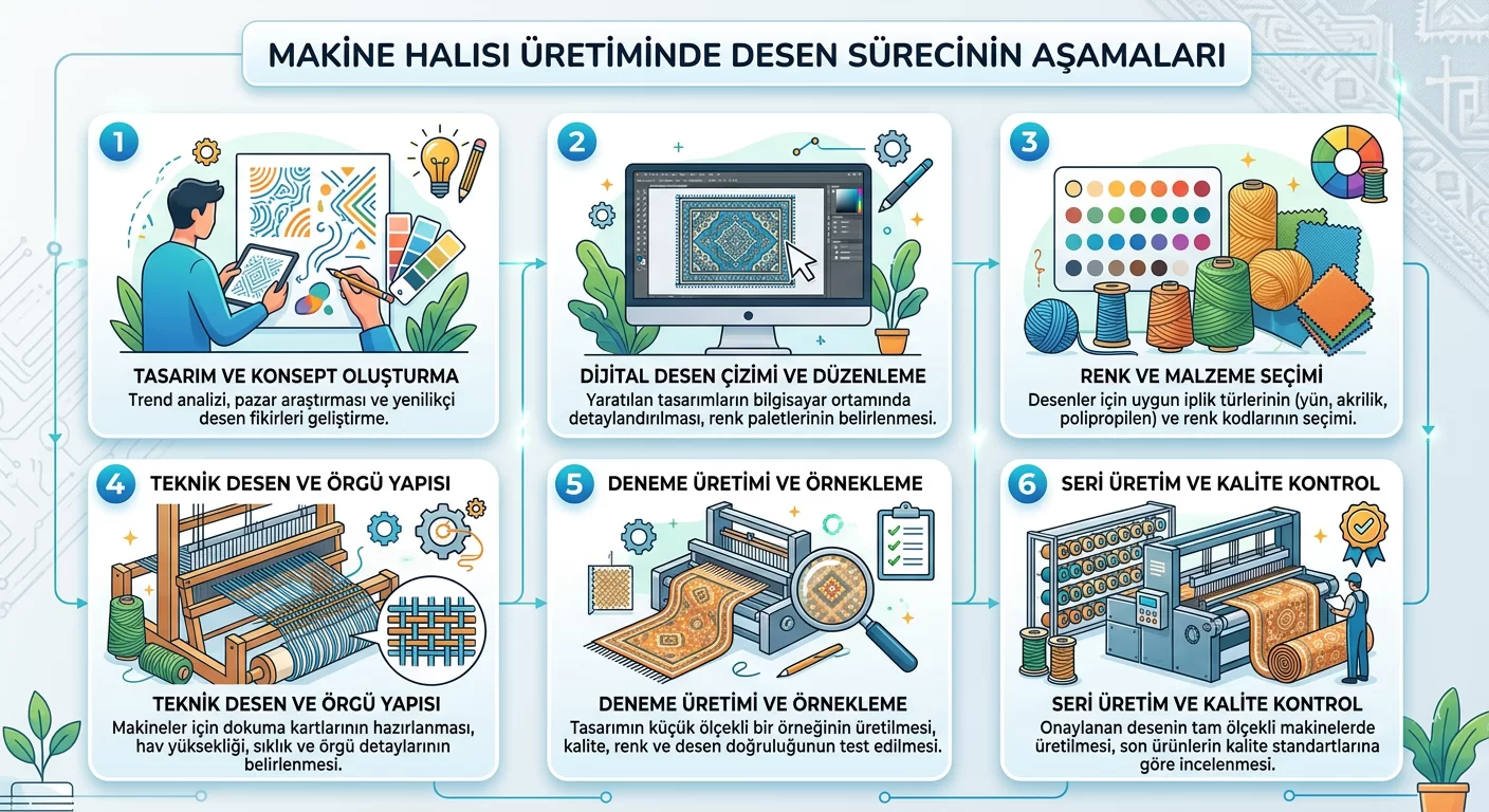 Makine Halısı Üretiminde Desen Sürecinin Aşamaları Nelerdir?