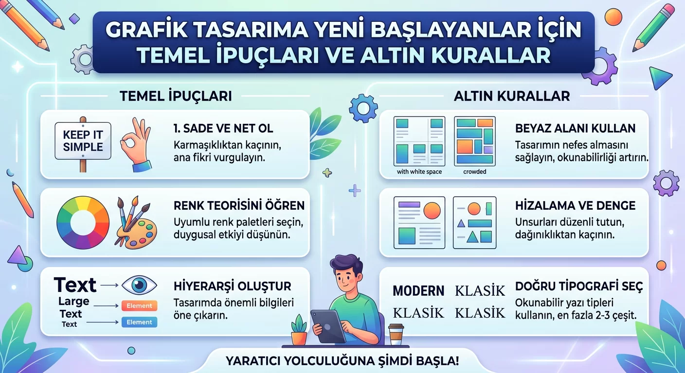 Grafik Tasarıma Yeni Başlayanlar İçin Temel İpuçları ve Altın Kurallar