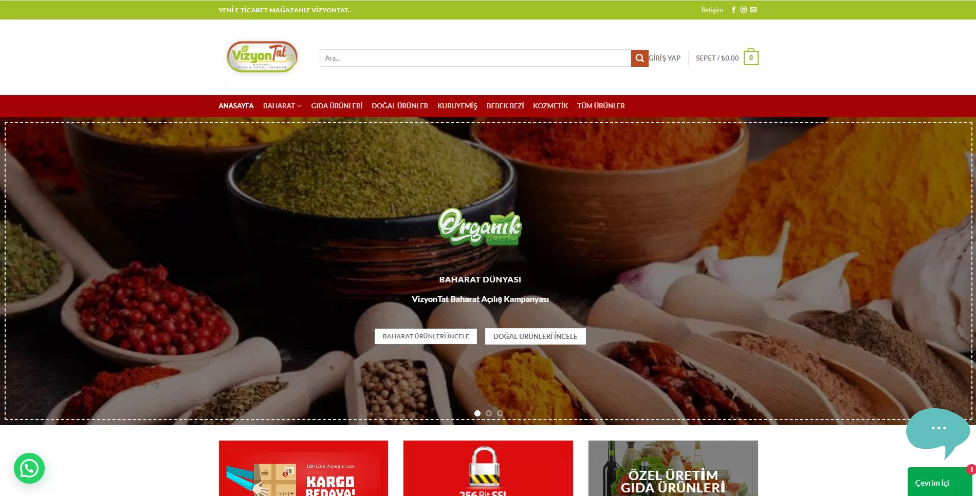 VizyonTat E-Ticaret Sitesi